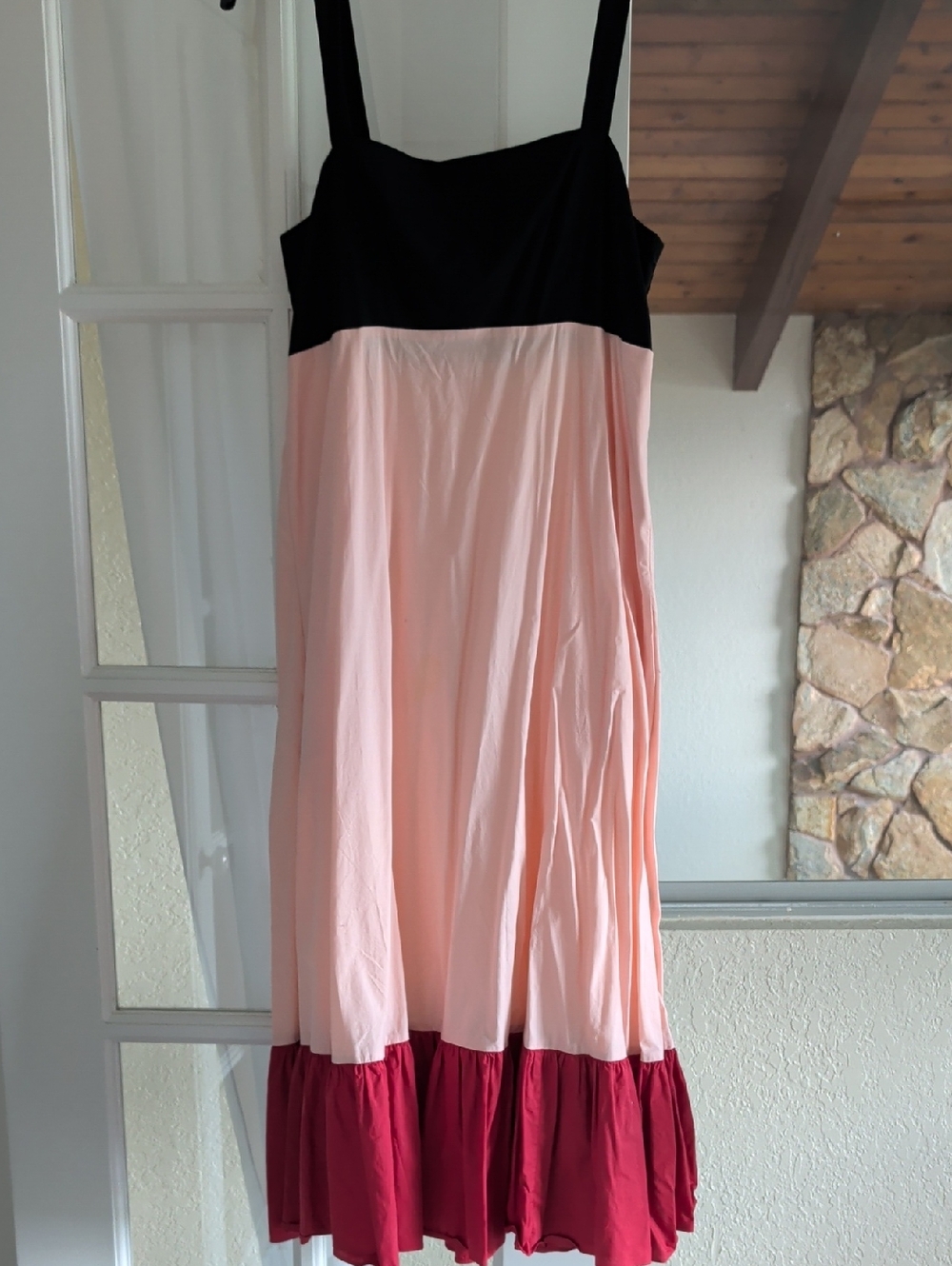 kate spade Black, Blush and Berry Colorblock Maxi Dress